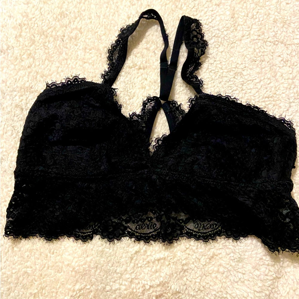 Aerie size large black lace bralette